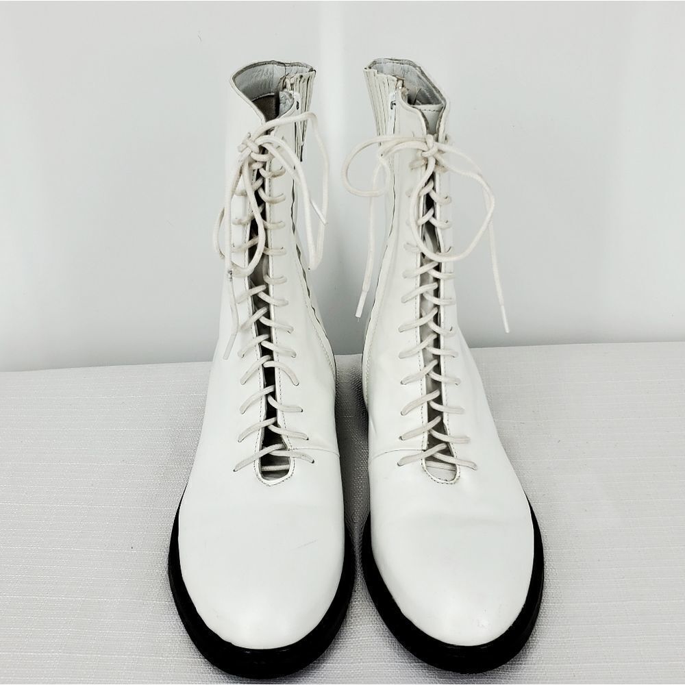 Jeffery Campbell White Thirteen Eye Ankle Boot with Side Zipper NWOT